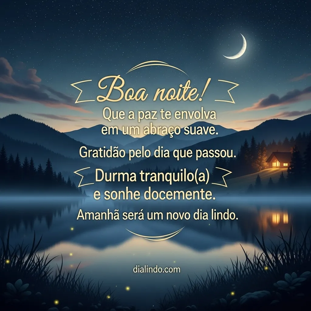 Boa noite, paz e sonhos. - Imagem inspiradora