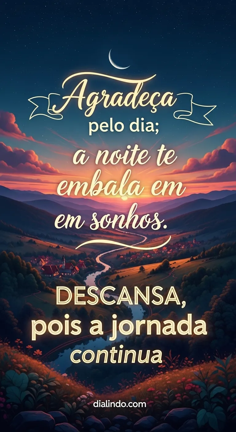 Gratidão Noturna, Jornada Renovada - Imagem inspiradora