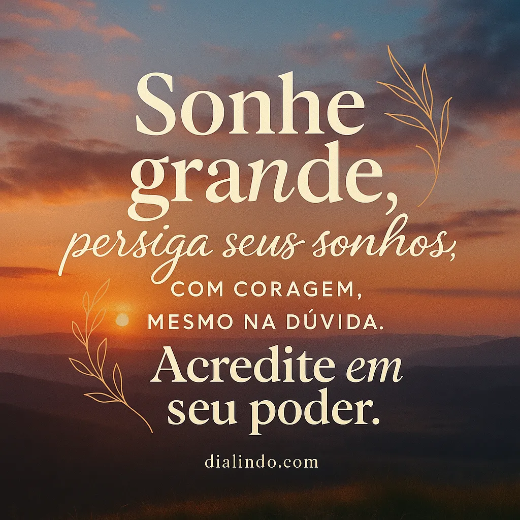Dúvida? Sonhe Audaciosamente.