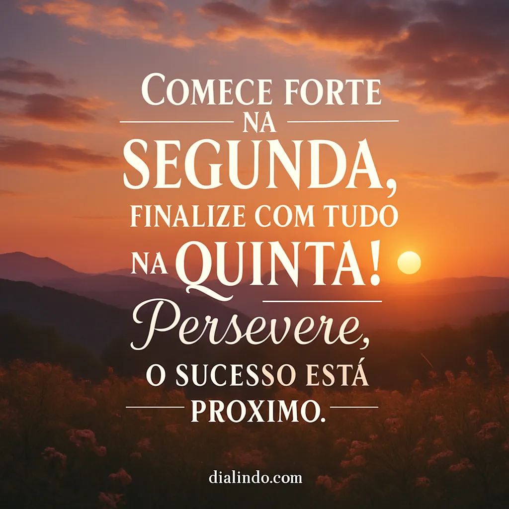 Segunda a Quinta: Impulso Final