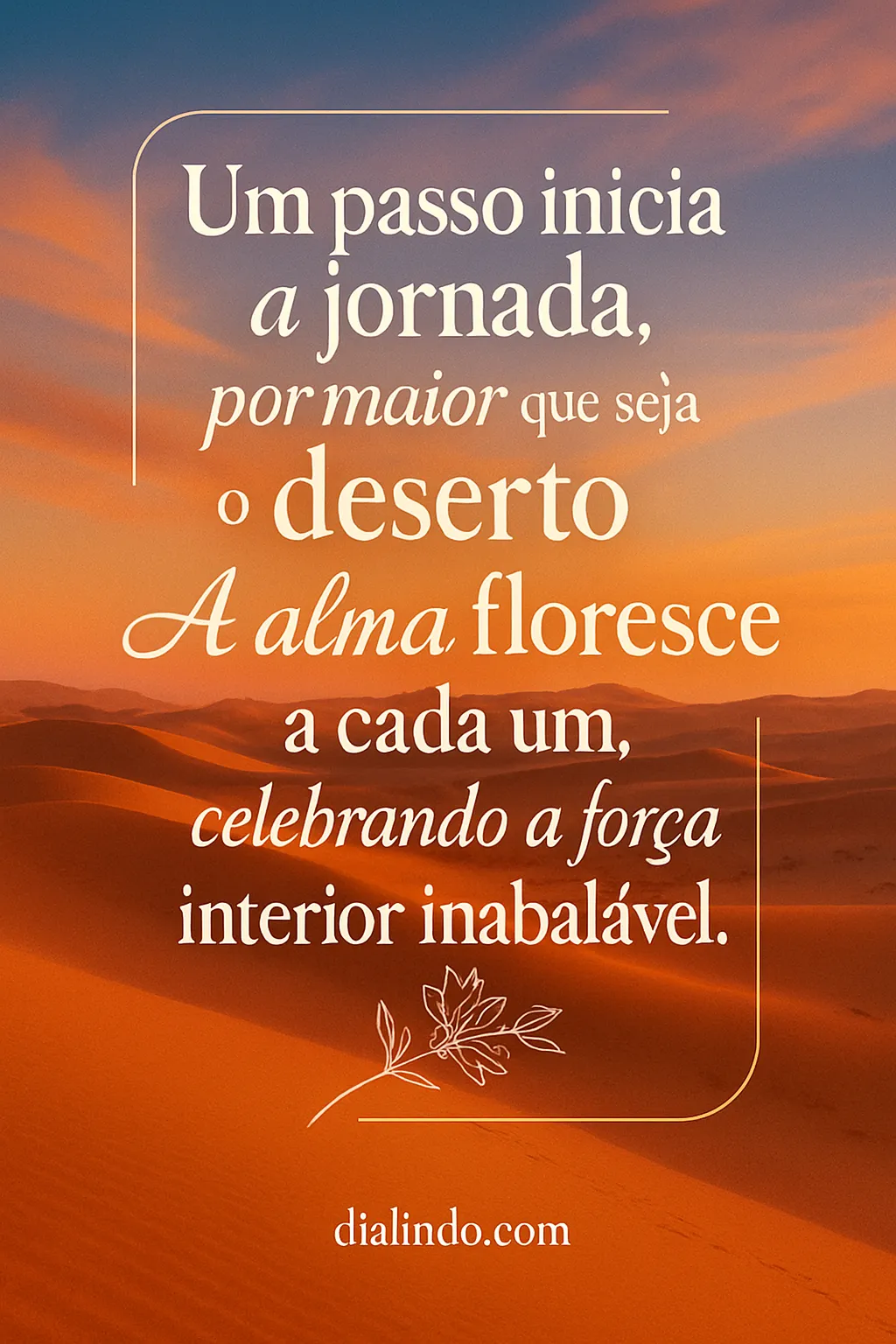 Desertos Floridos: Um Passo