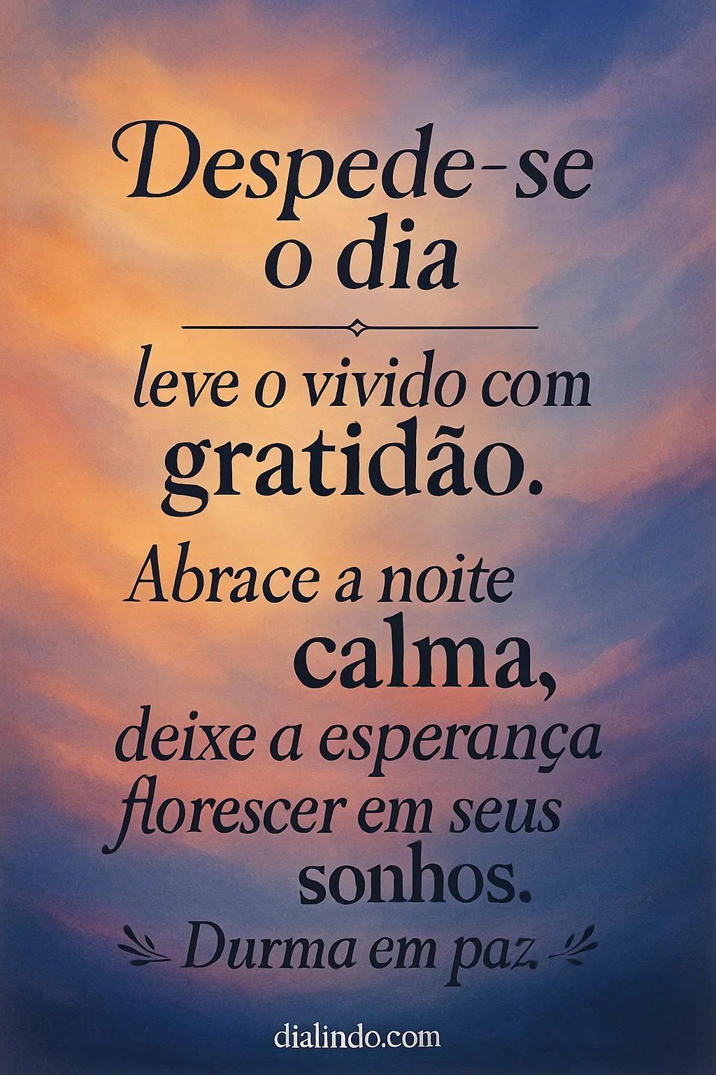 Gratidão Noturna, Sonhos Serenos