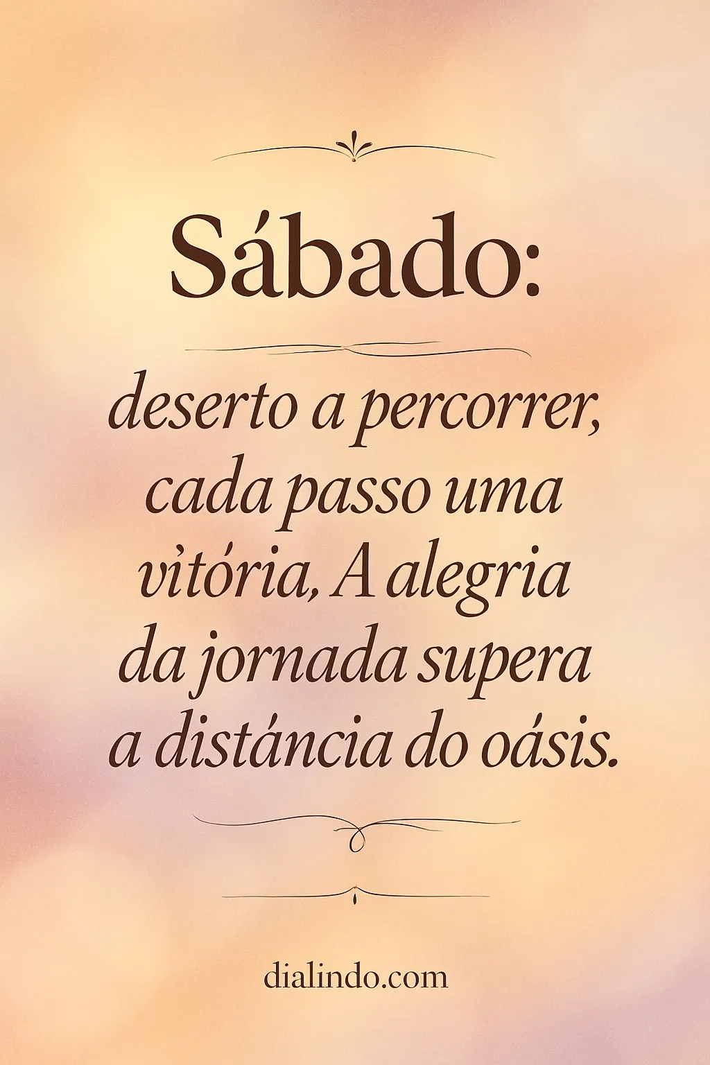 Vitórias no Deserto Sábado