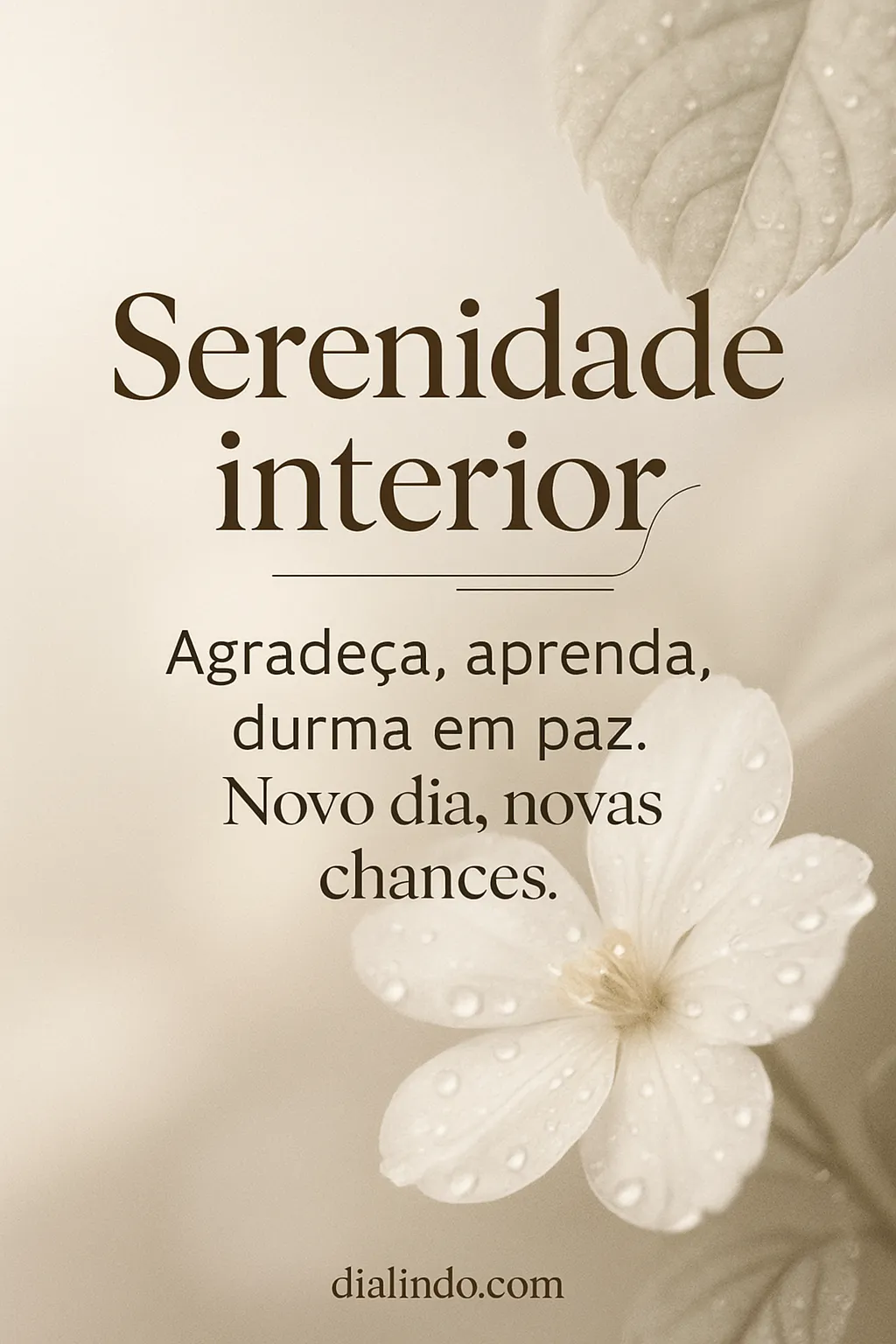 Paz Noturna, Renovação Diária