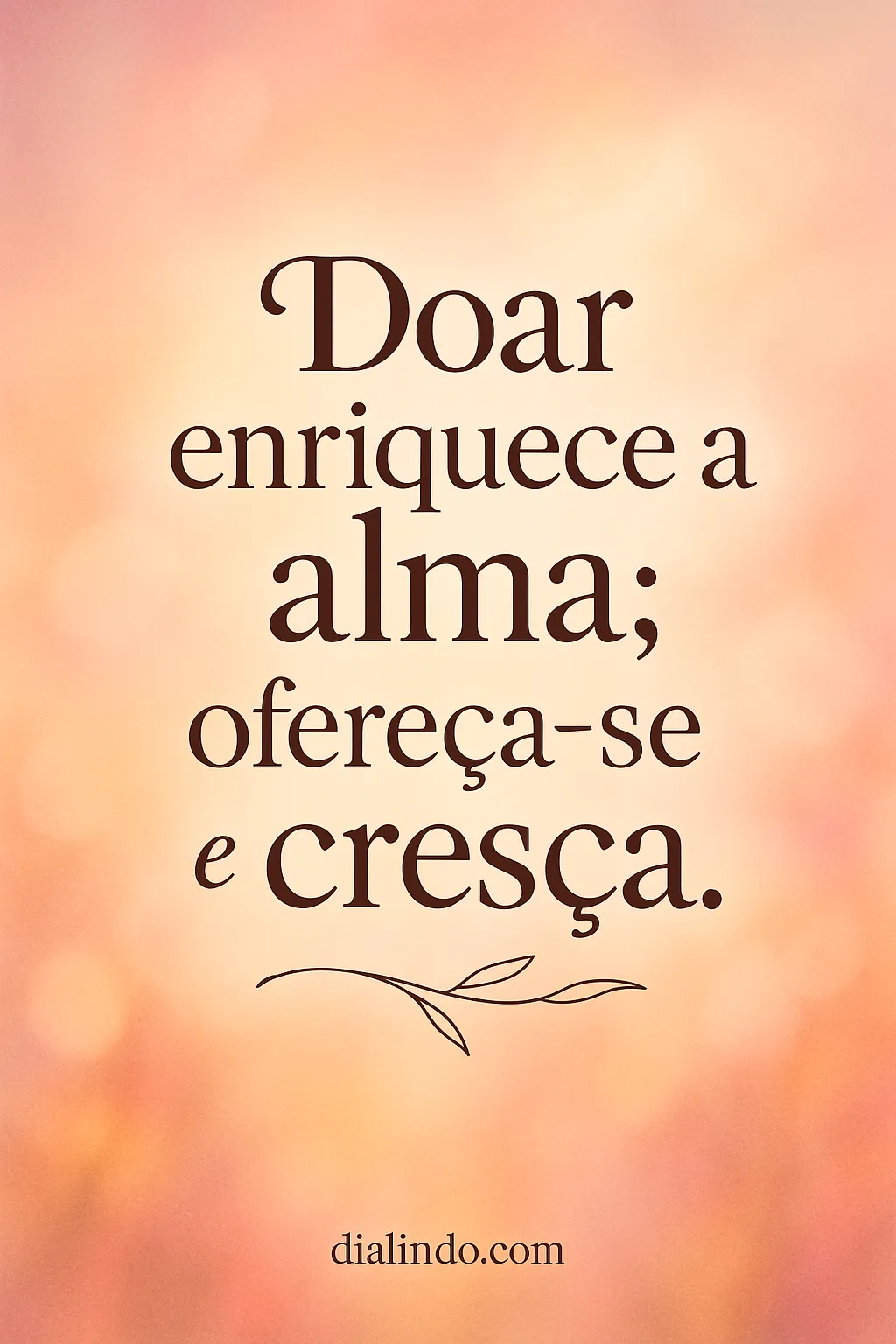 Generosidade: Crescimento Interior