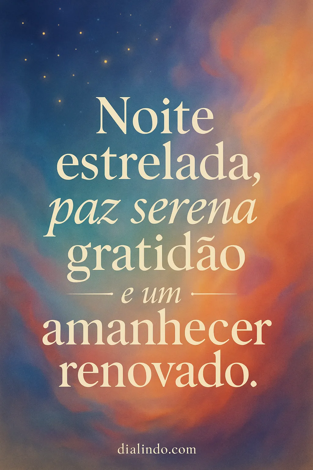 Gratidão ao Amanhecer Estrelado