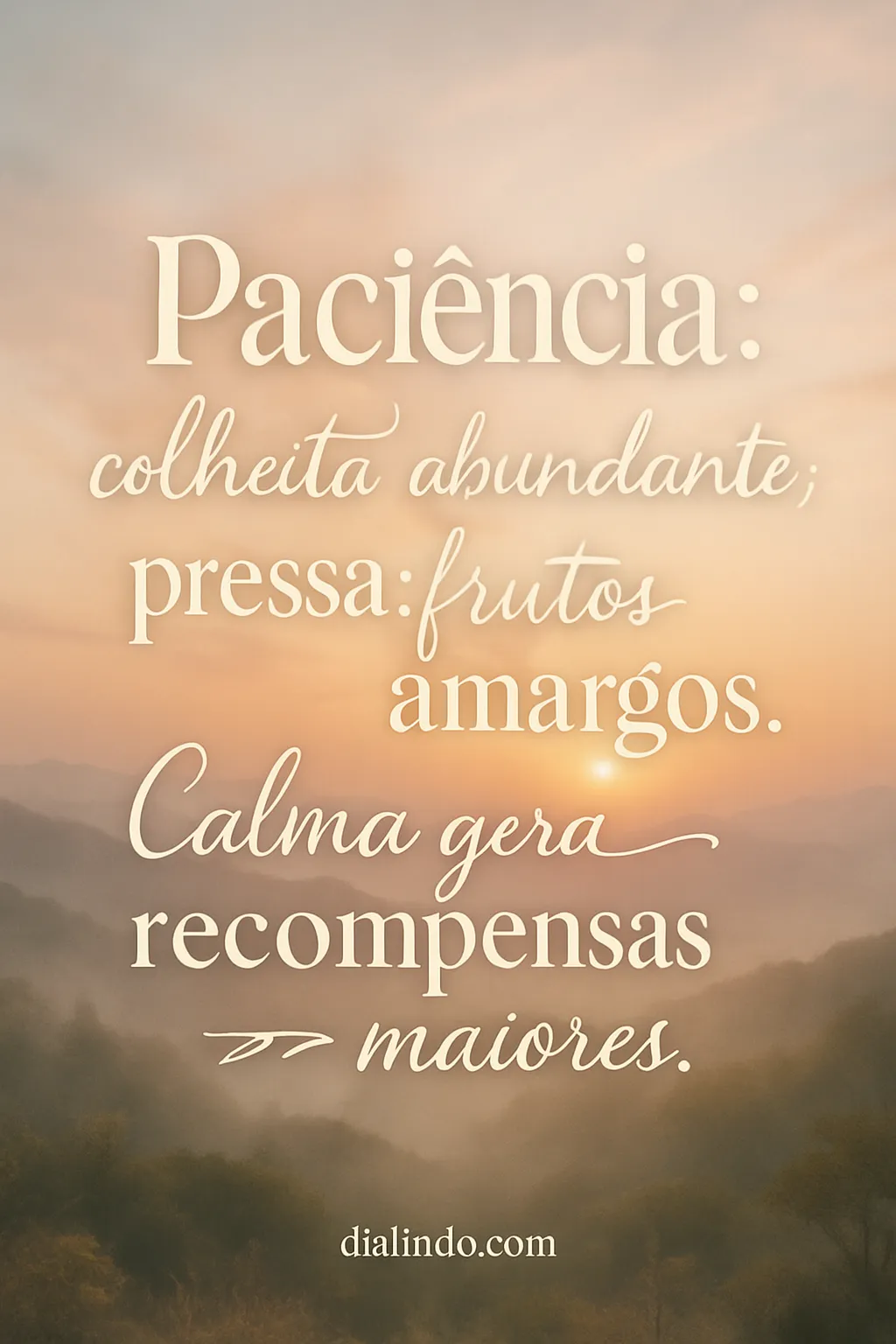 Colheita Paciente, Doçura Abundante