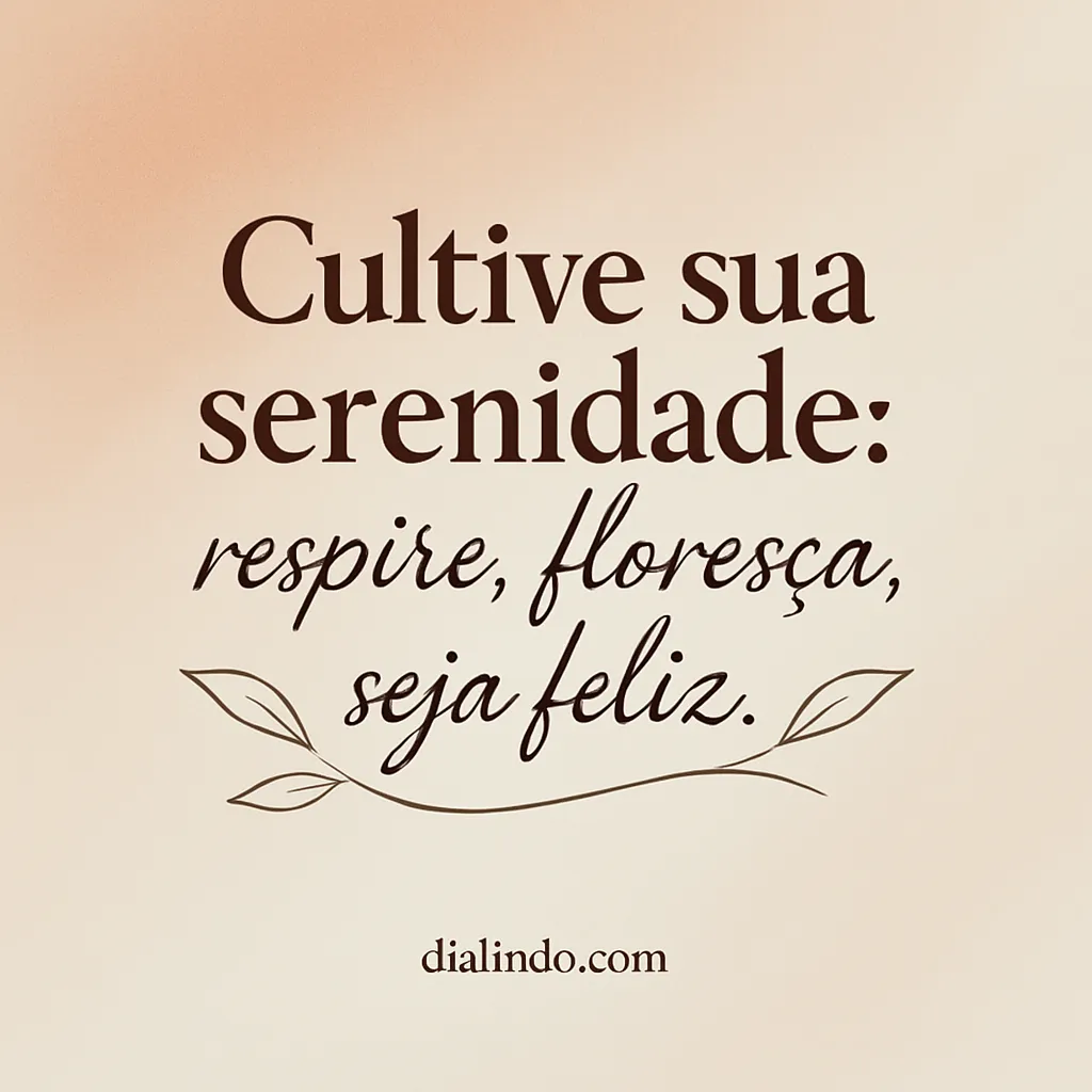 Respire, Floresça, Serenidade