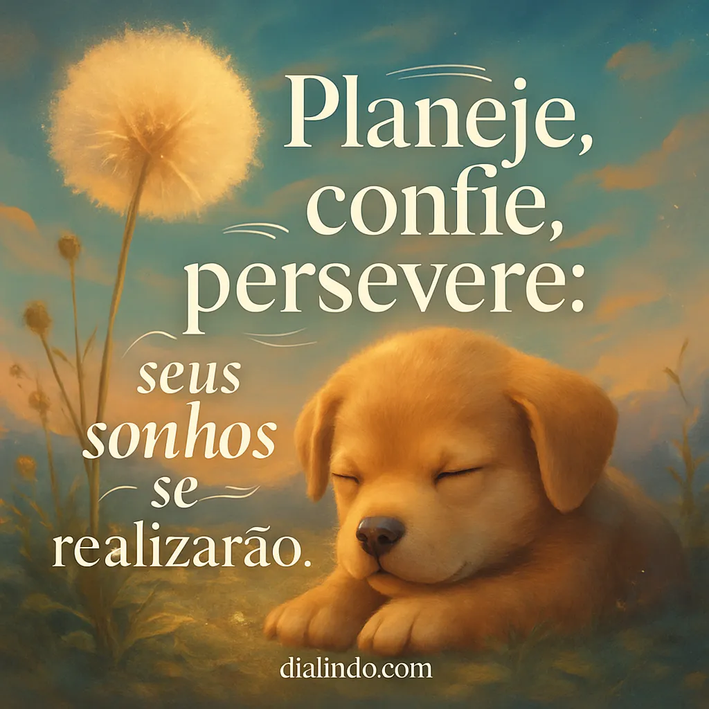 Sonhos: Planeje, Confie, Persevere
