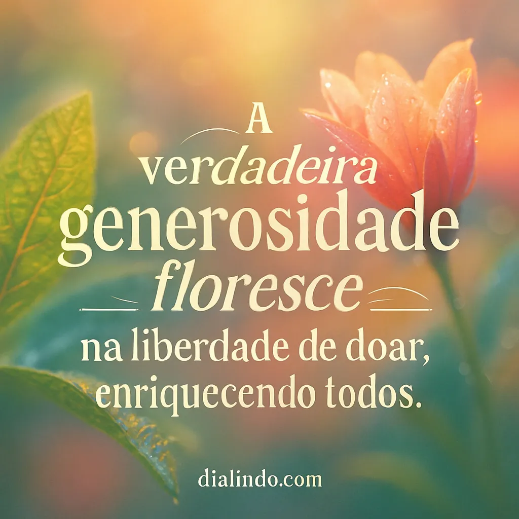 Generosidade Livre: Florescer Juntos