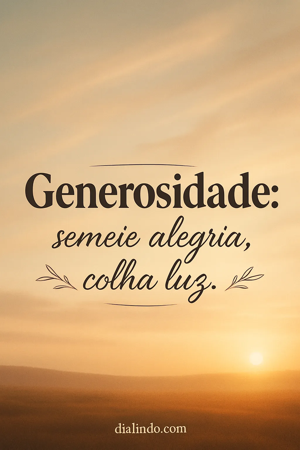 Generosidade: Luz Semeada