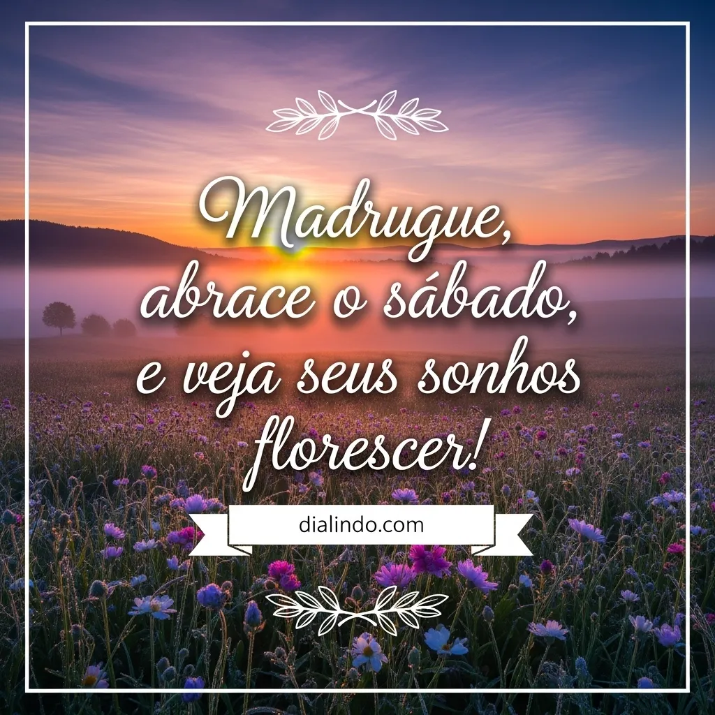 Sábado Florescente: Madrugue e Sonhe