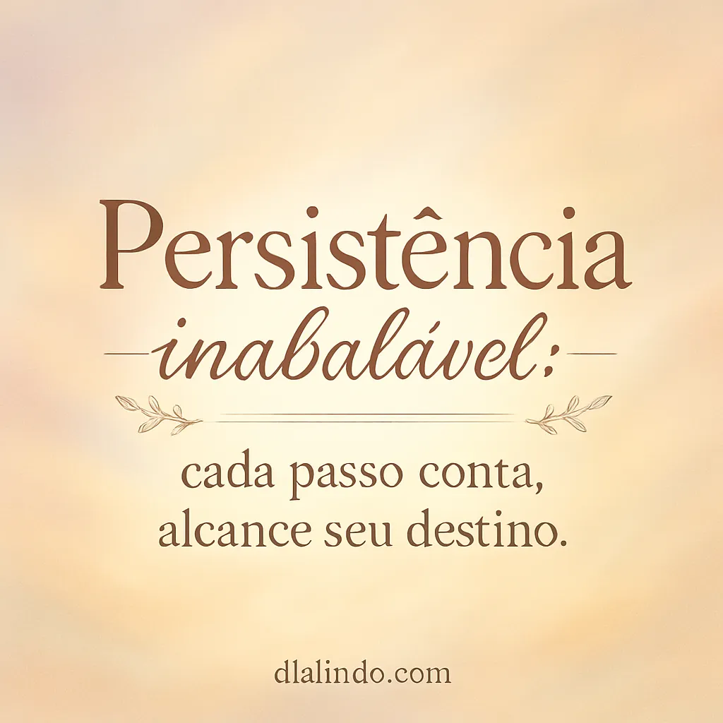 Passos Firmes, Destino Certo