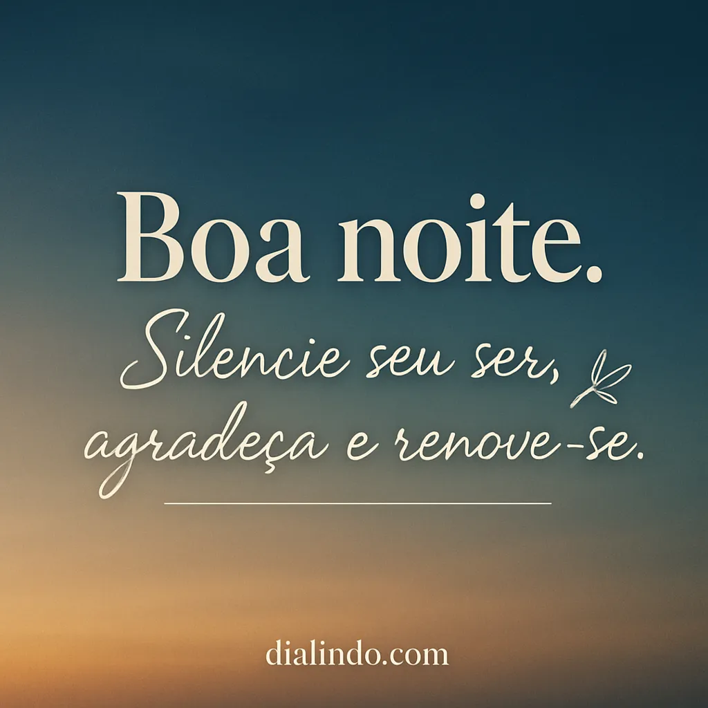 Silêncio, Gratidão, Renovação