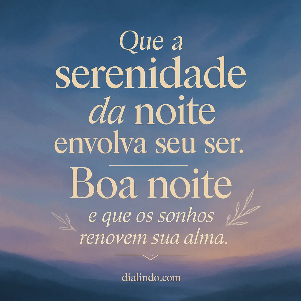 Serenidade Noturna, Renovação da Alma