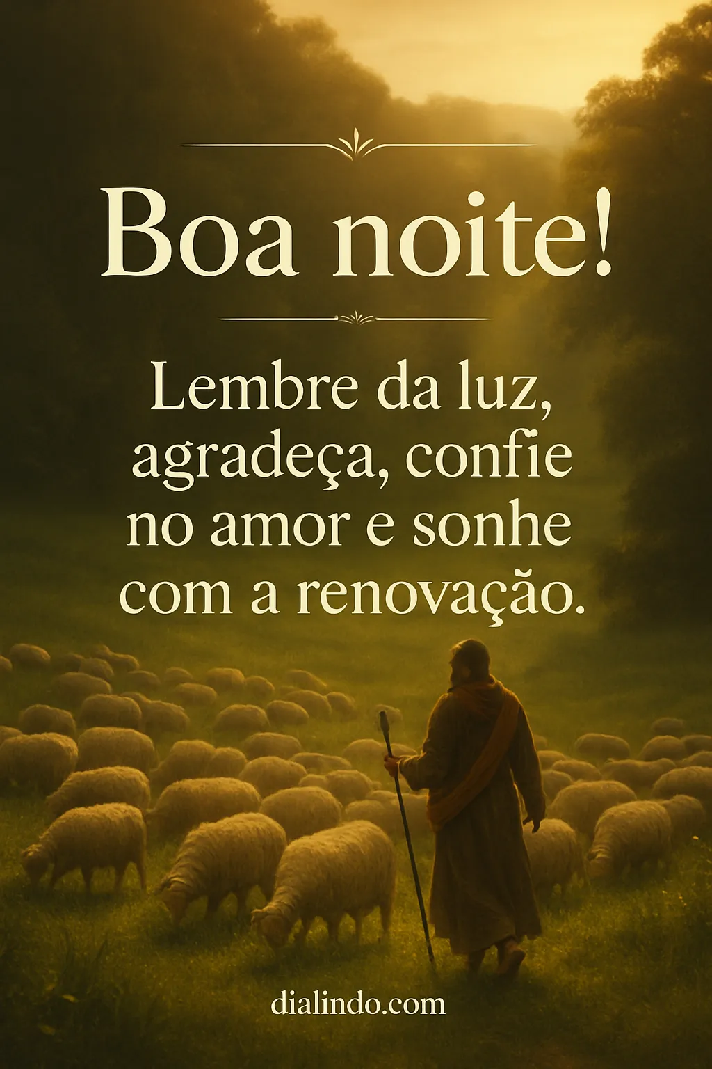 Luz, Gratidão, Amor, Renovo Noturno.