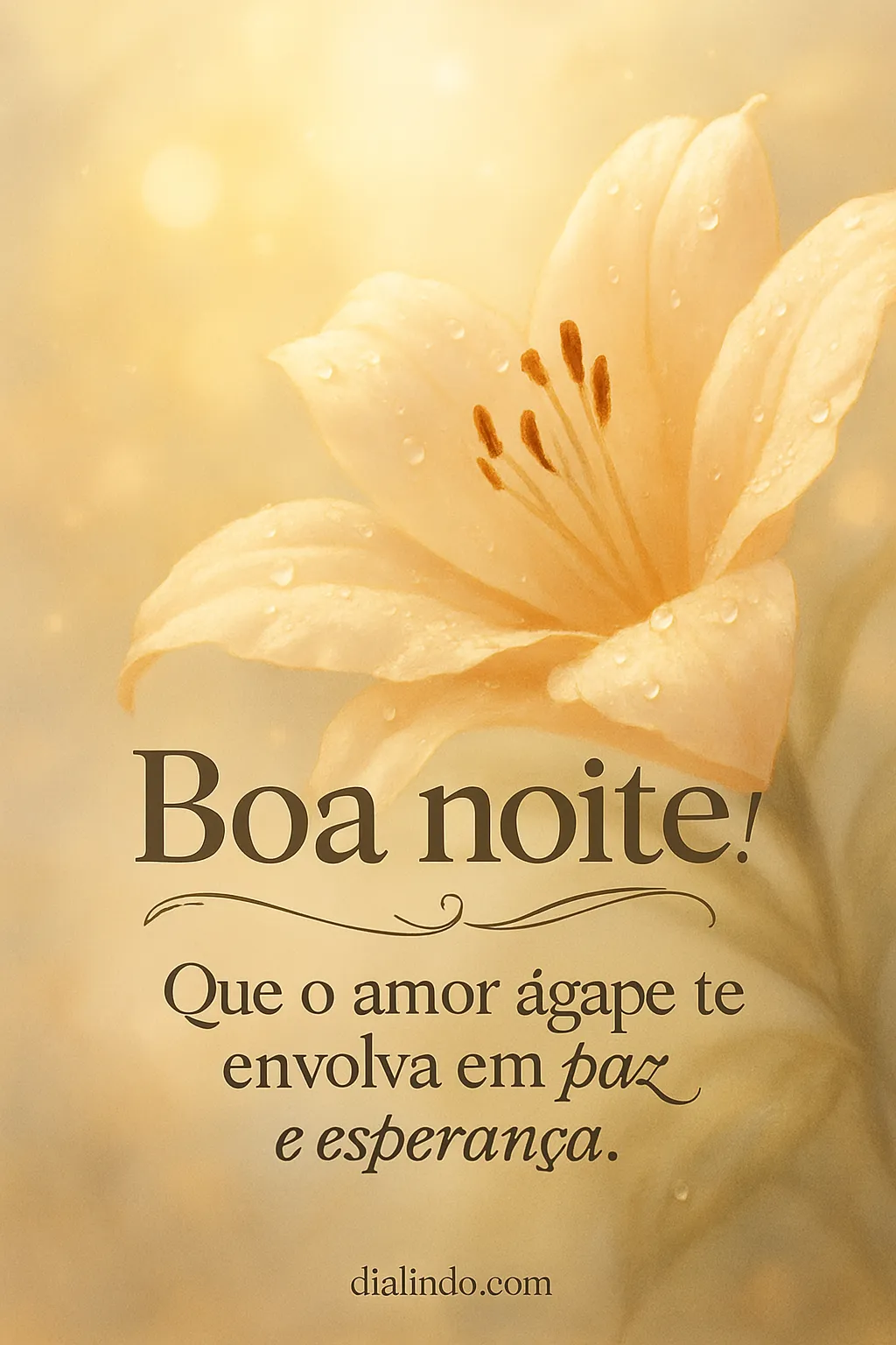 Ágape: Paz na Esperança.