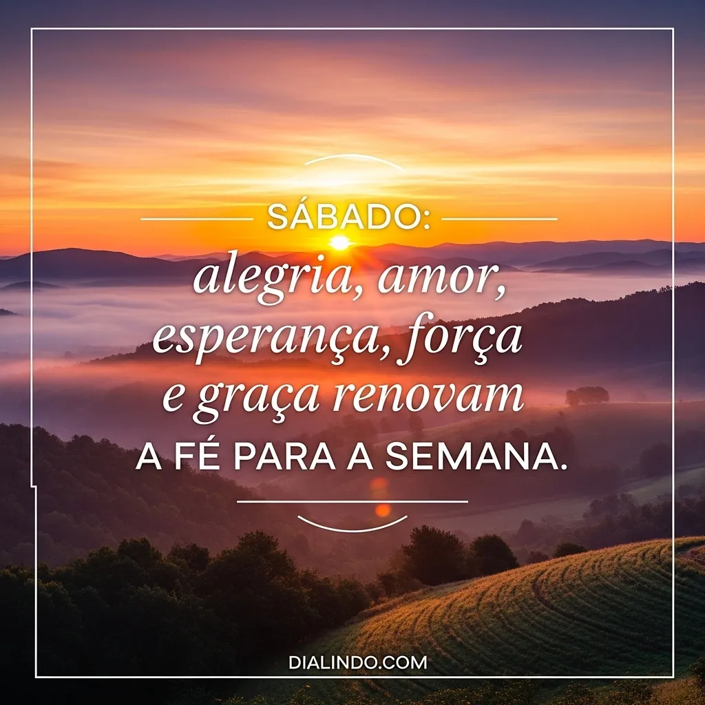 Sábado: Combustível da Fé Semanal