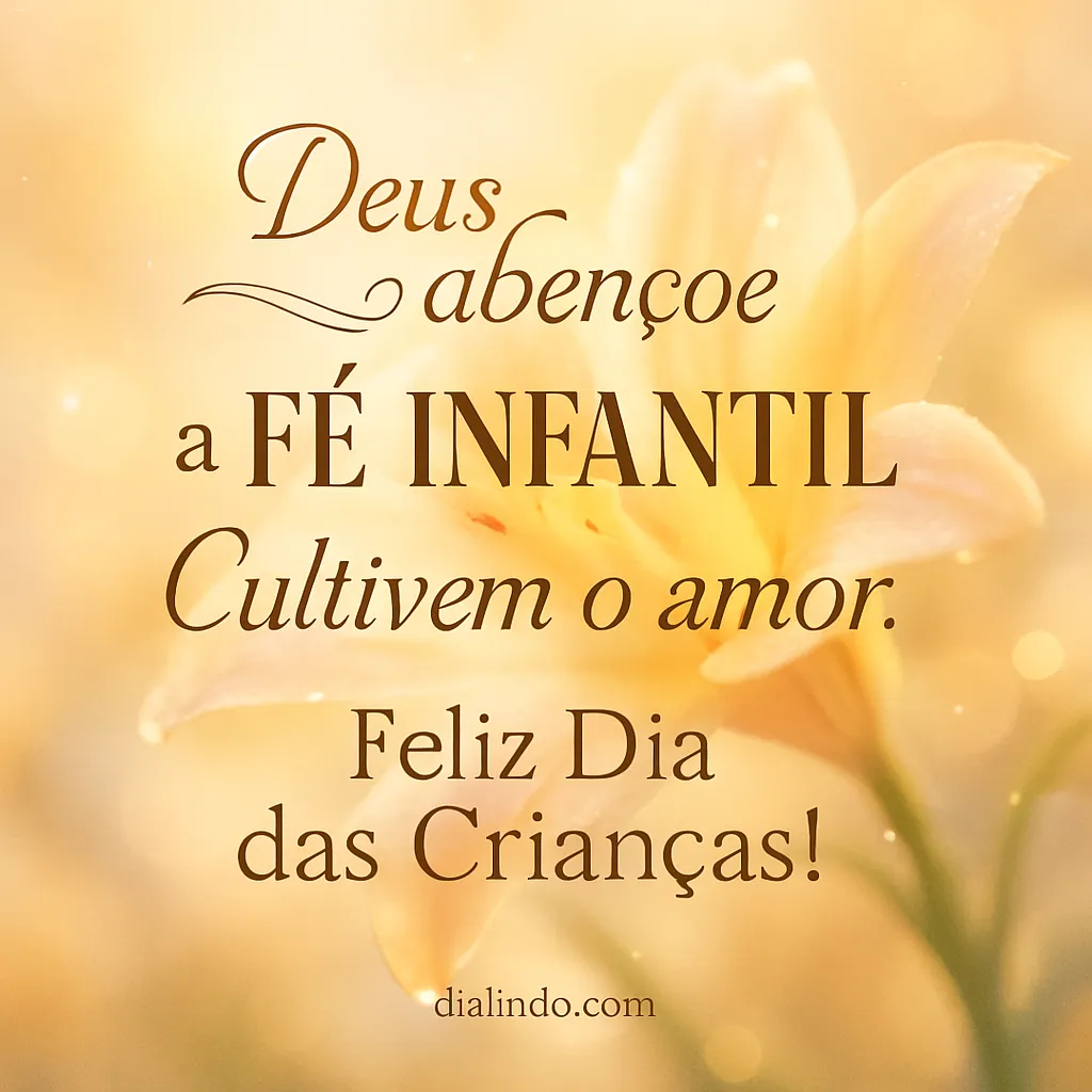 Amor, Fé e Infância Feliz.