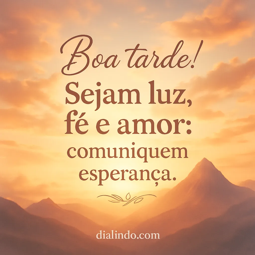 Luz, fé, amor: Esperançar.