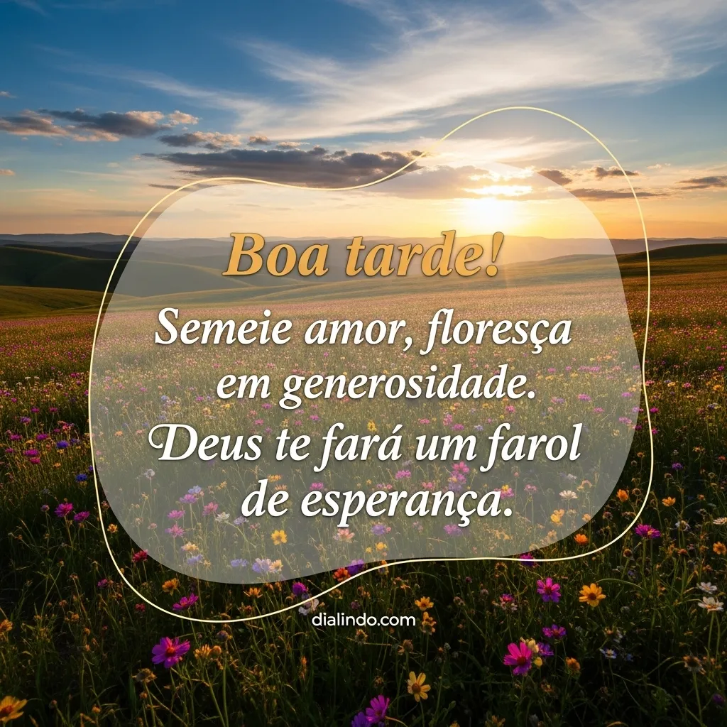 Amor semeado, esperança farol.