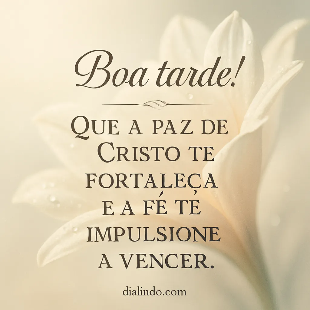 Paz, Cristo, Fé: A Vitória