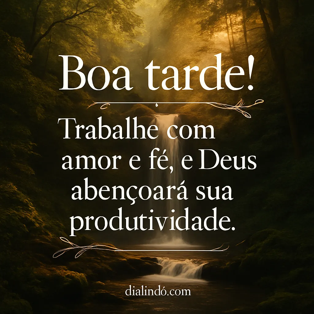 Amor, Fé, Produtividade Abençoada.