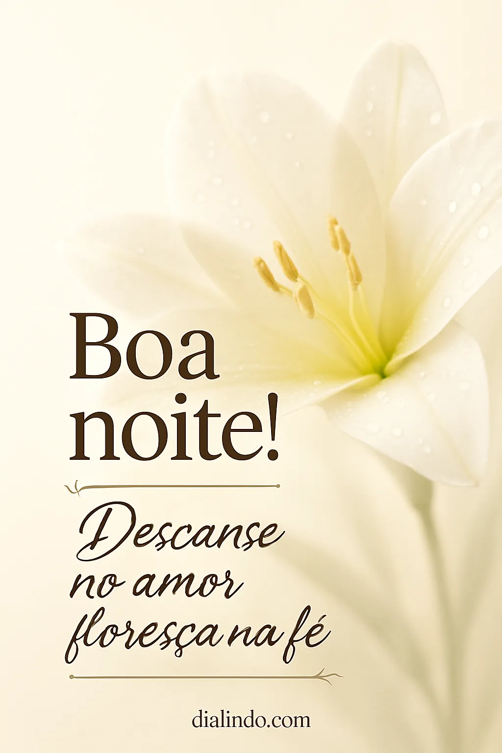 Amor repousante, fé florida.