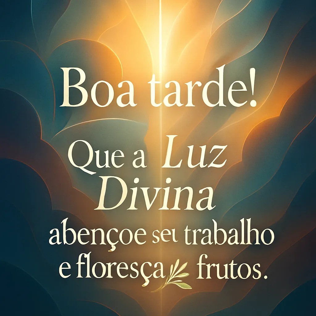 Luz, Trabalho, Frutos Abençoados.