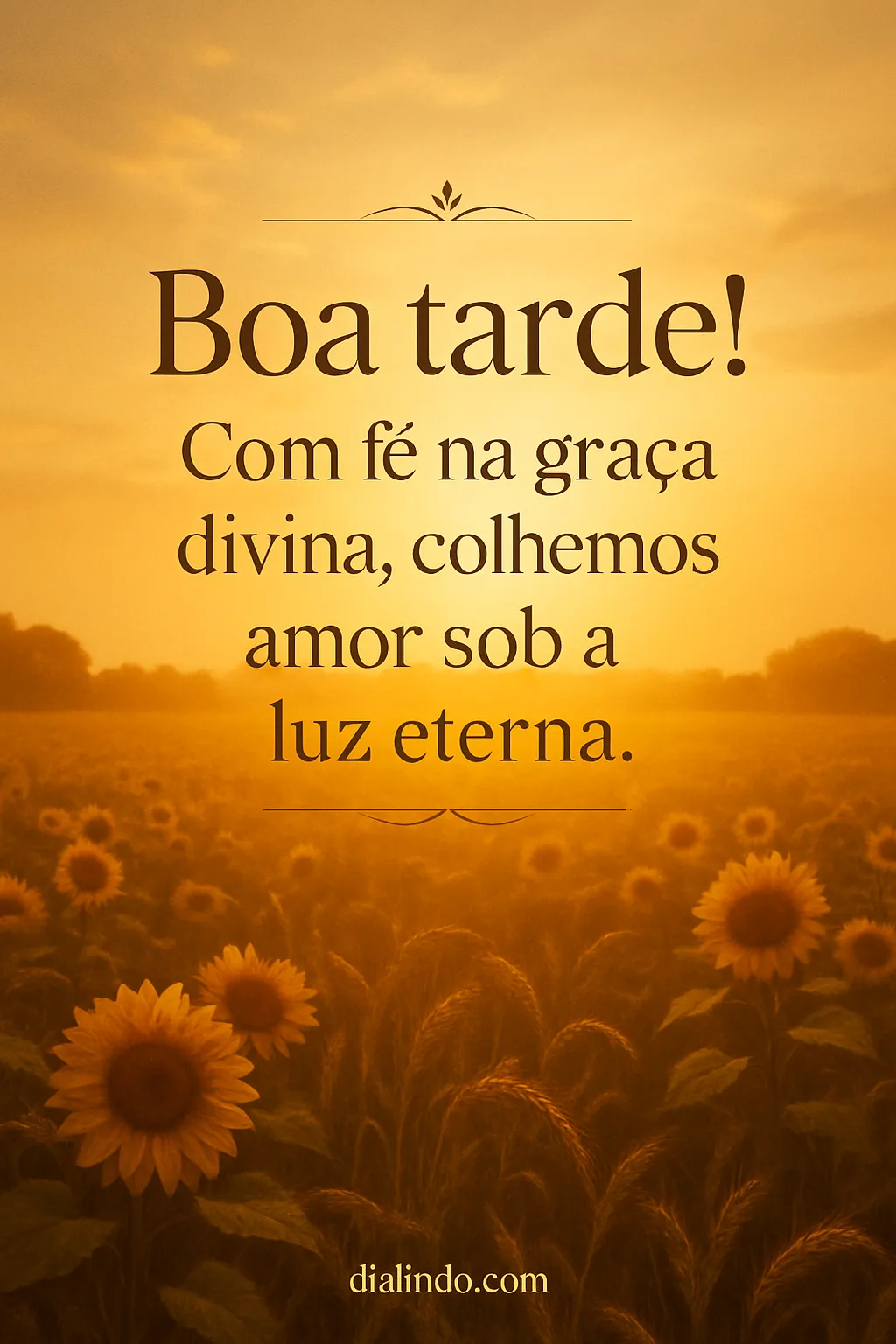 Colheita de amor à luz.