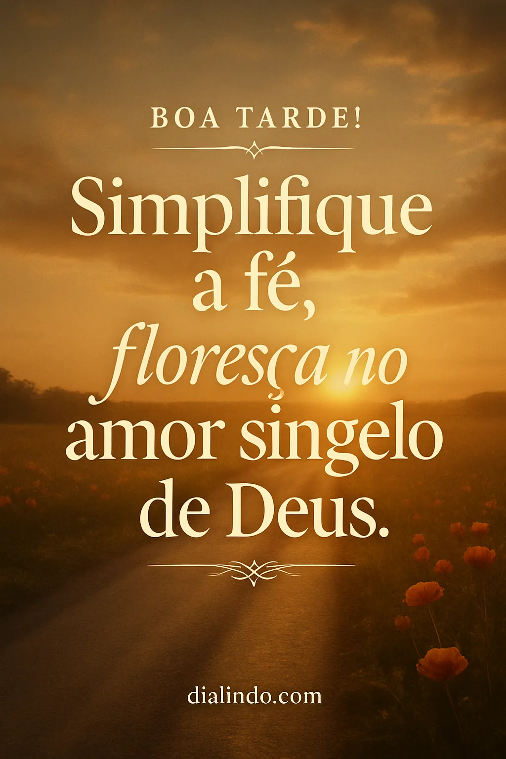 Fé Simples, Amor Florescente.