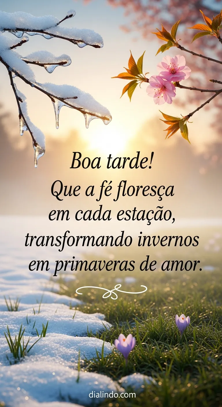 Florescer da fé, estações de amor.