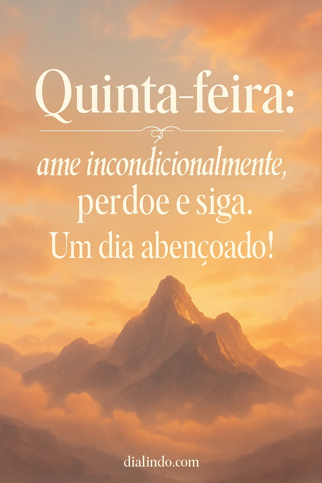 Quinta: Amar, Perdoar, Avançar.