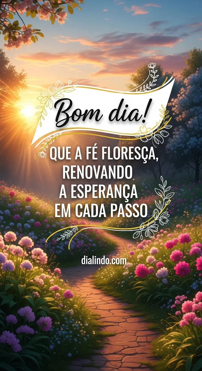 Passos de fé, esperança em flor.