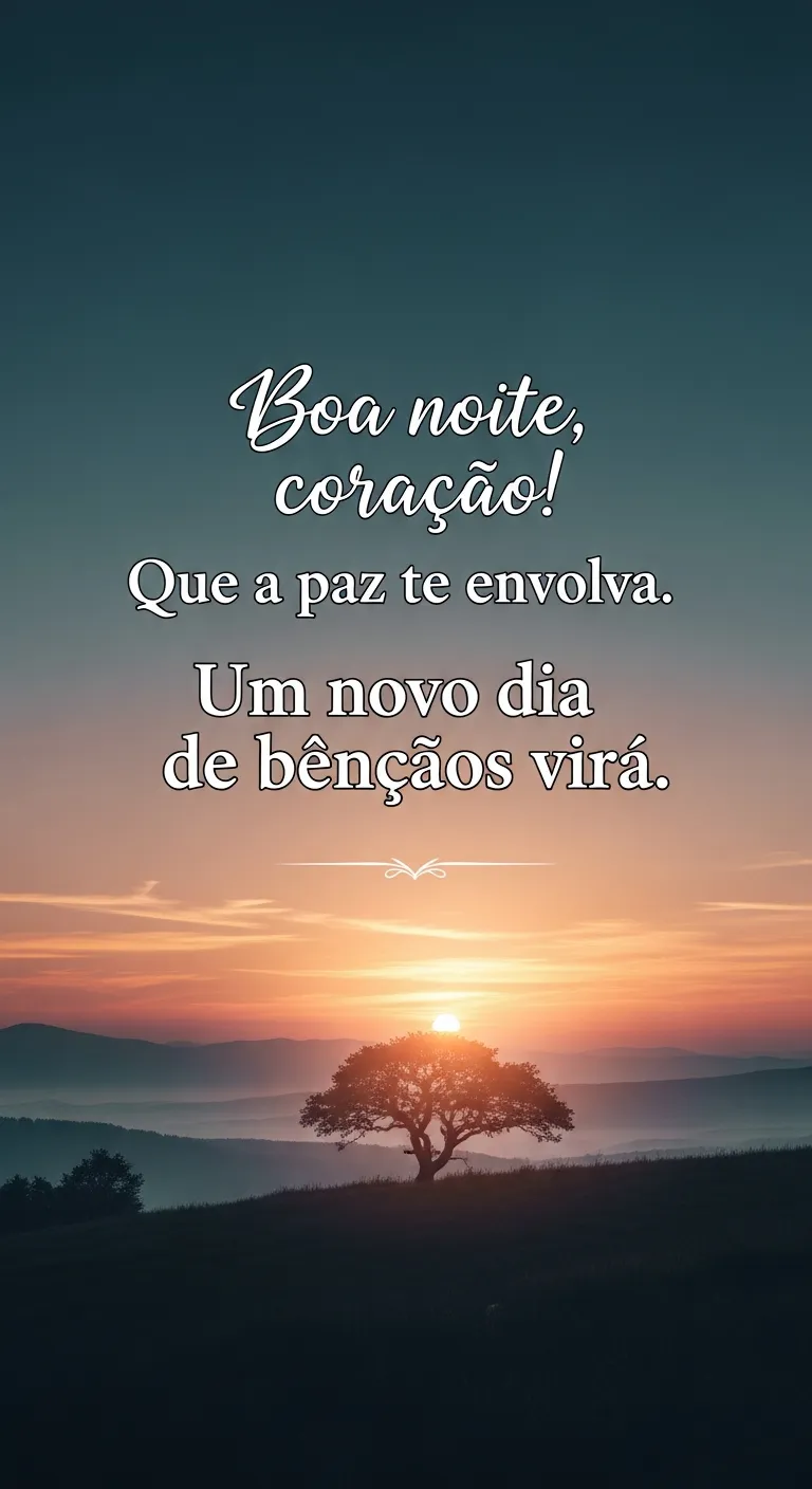 Paz da noite, amanhecer abençoado.