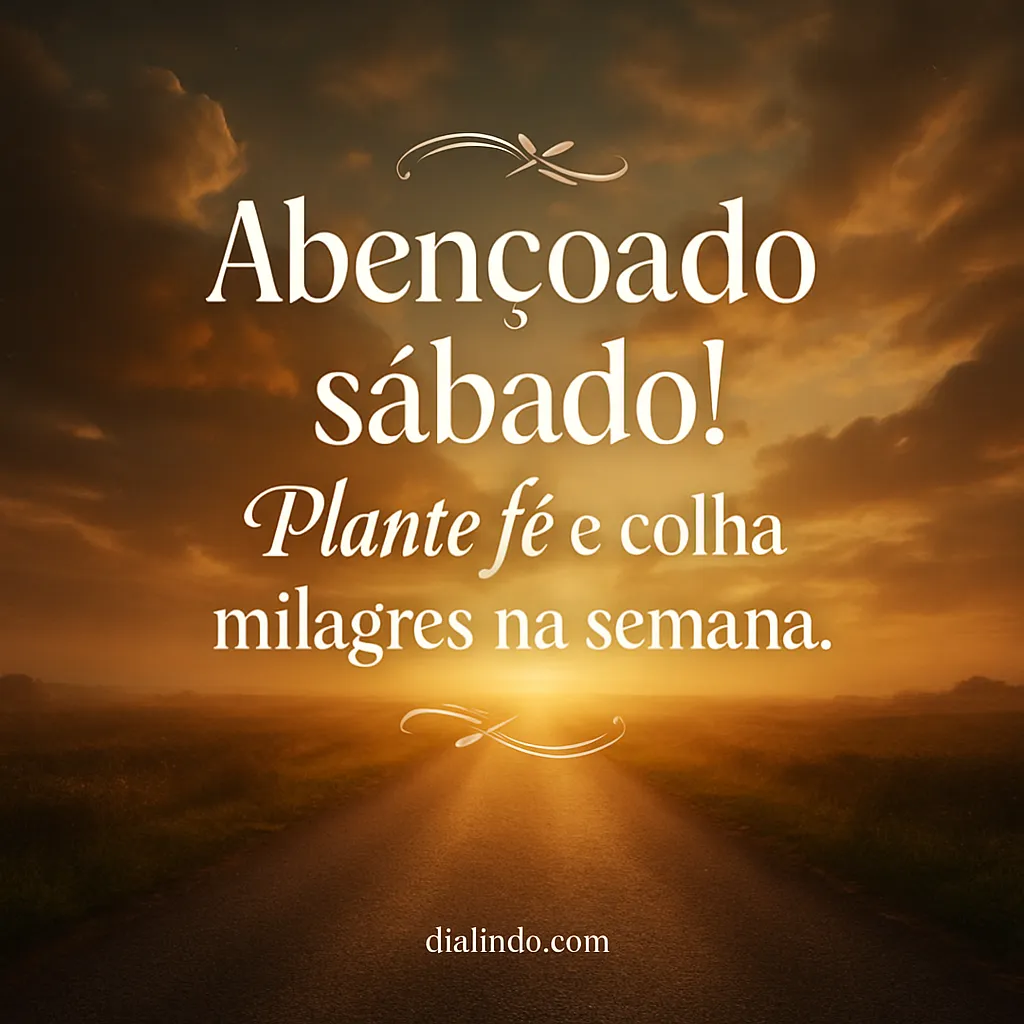 Sábado: Fé Plantada, Milagres Colhidos