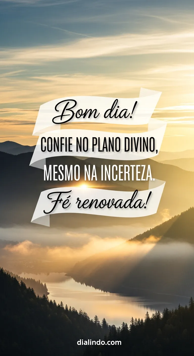 Manhã incerta, fé no plano.