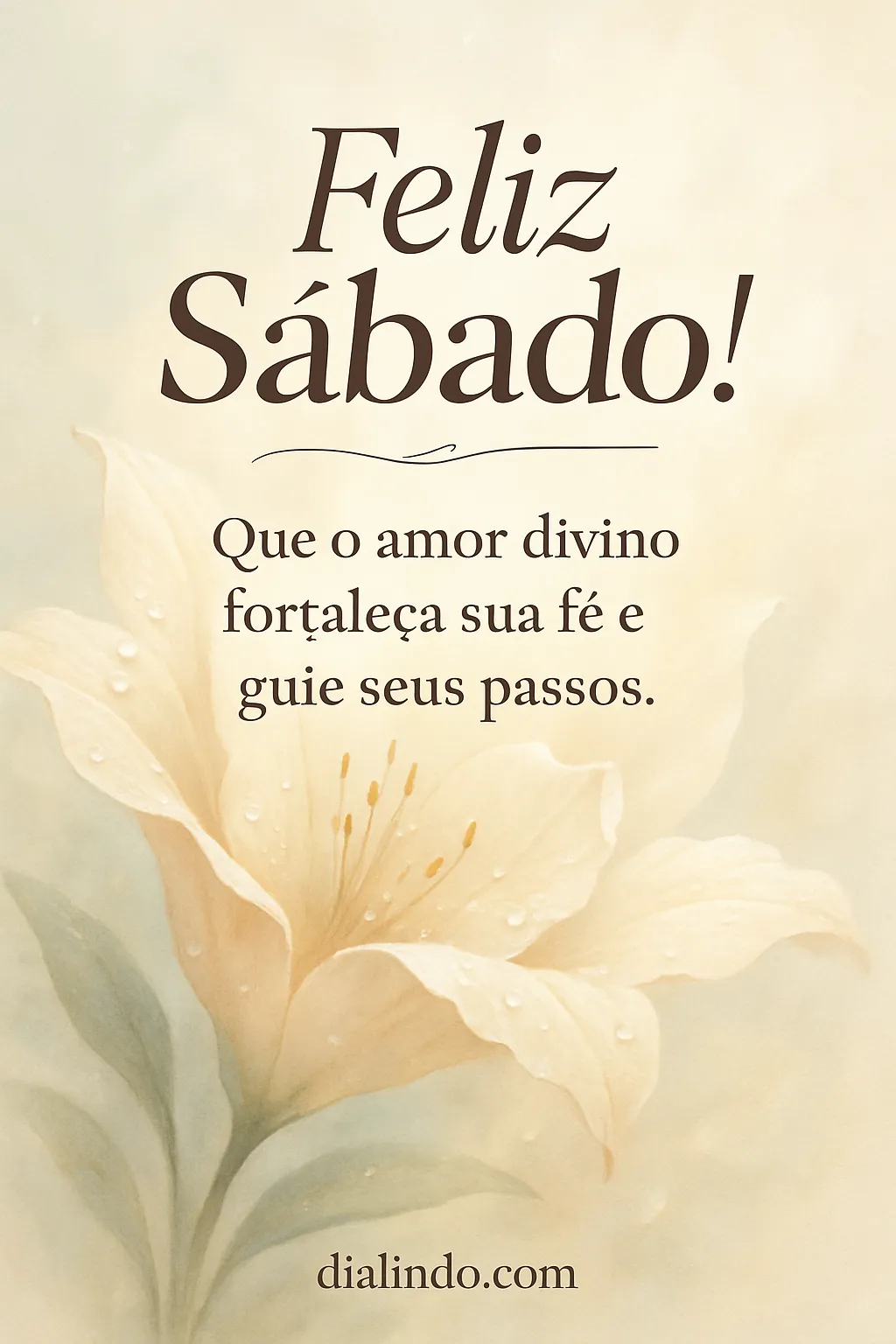 Sábado: Fé Amada, Passos Guiados