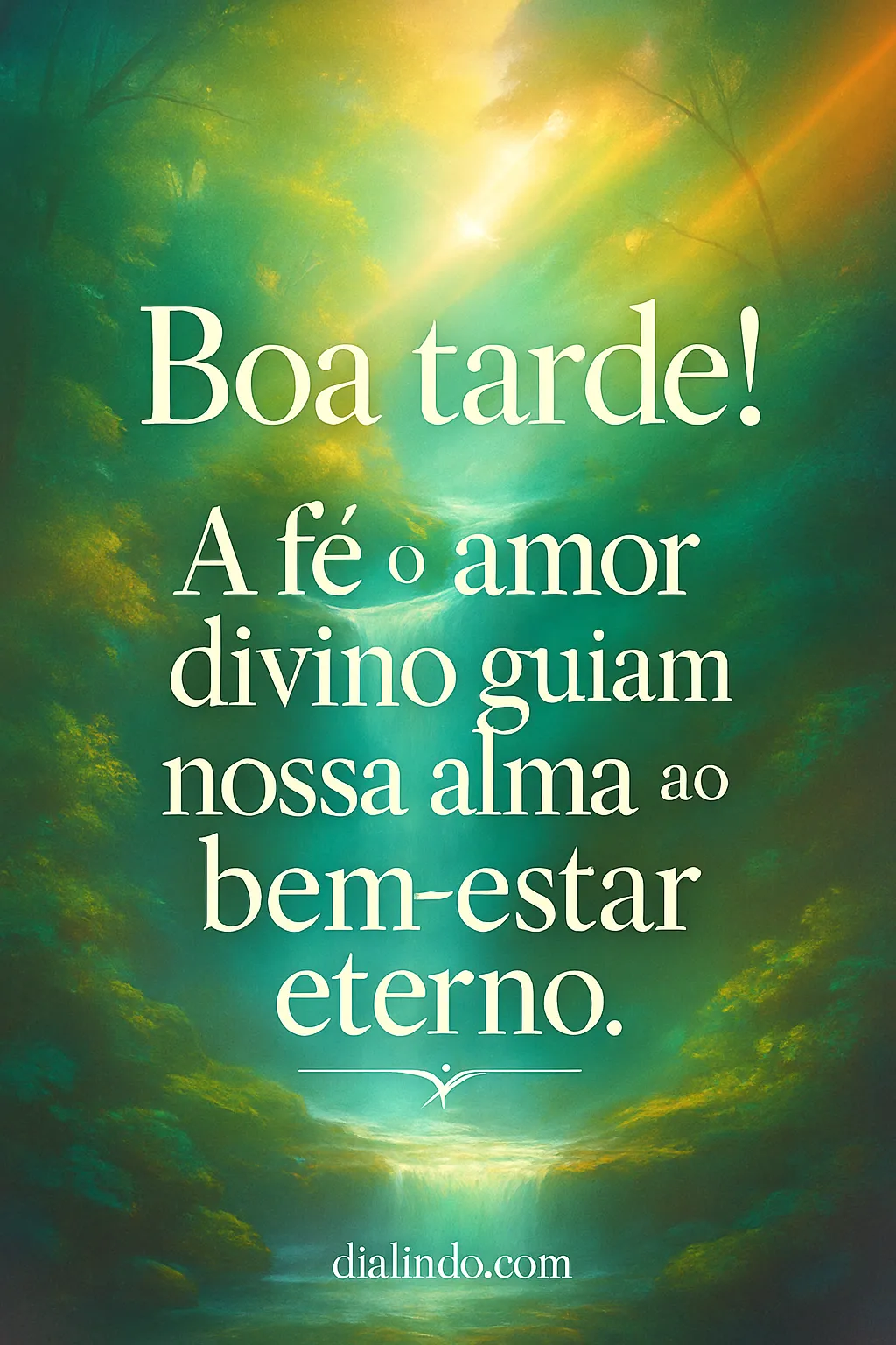 Alma guiada ao bem eterno.