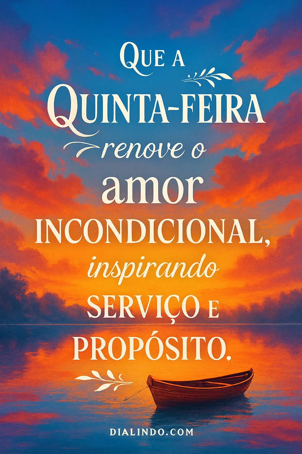 Quinta: Amor, Serviço, Propósito.