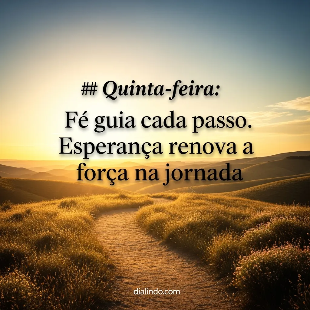 Quinta: Passos Guiados, Esperança Renovada