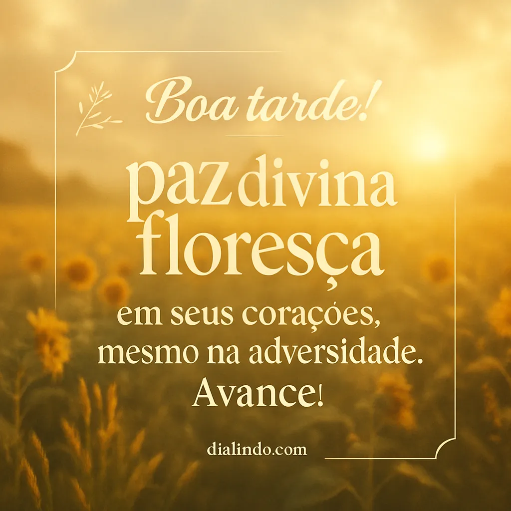 Paz Floresce, Avance Sempre.