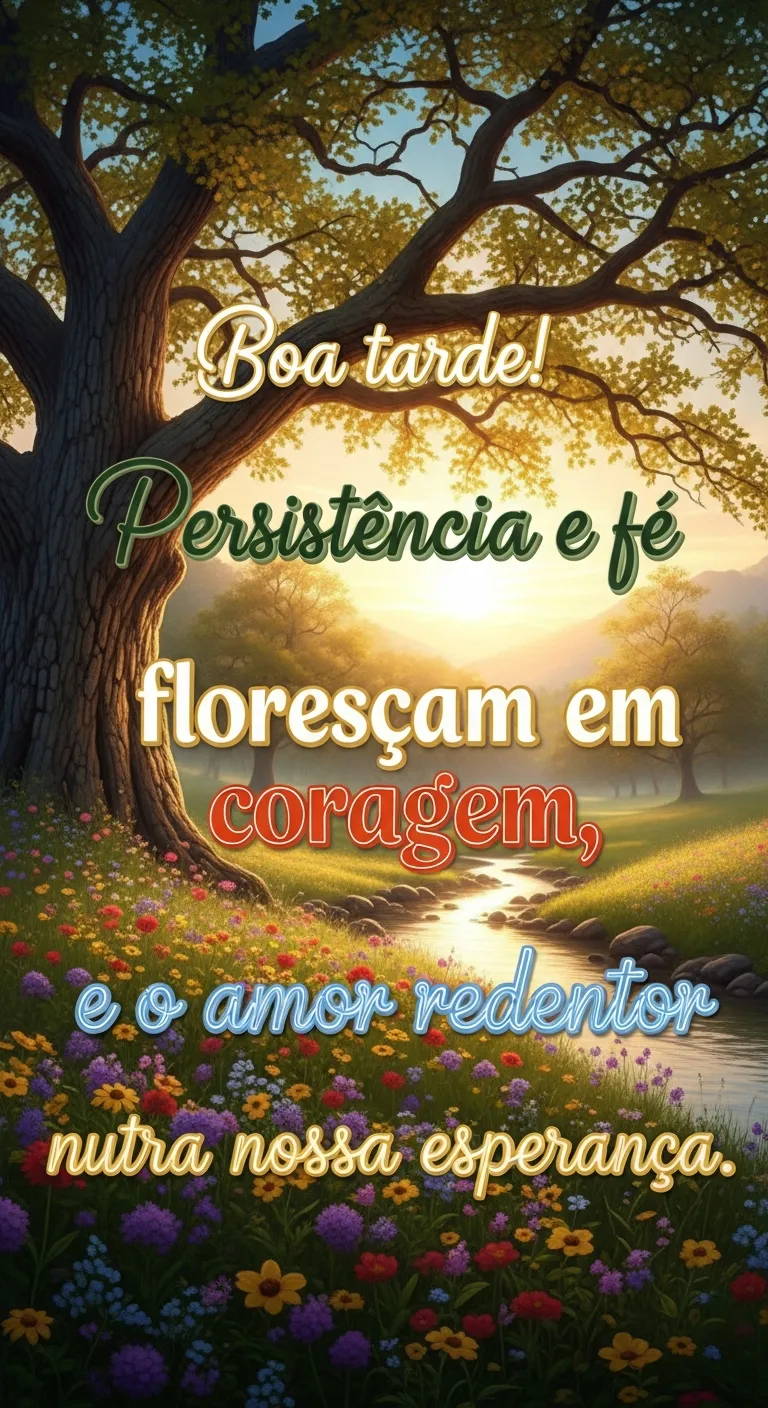 Florescer, Coragem, Amor e Esperança.