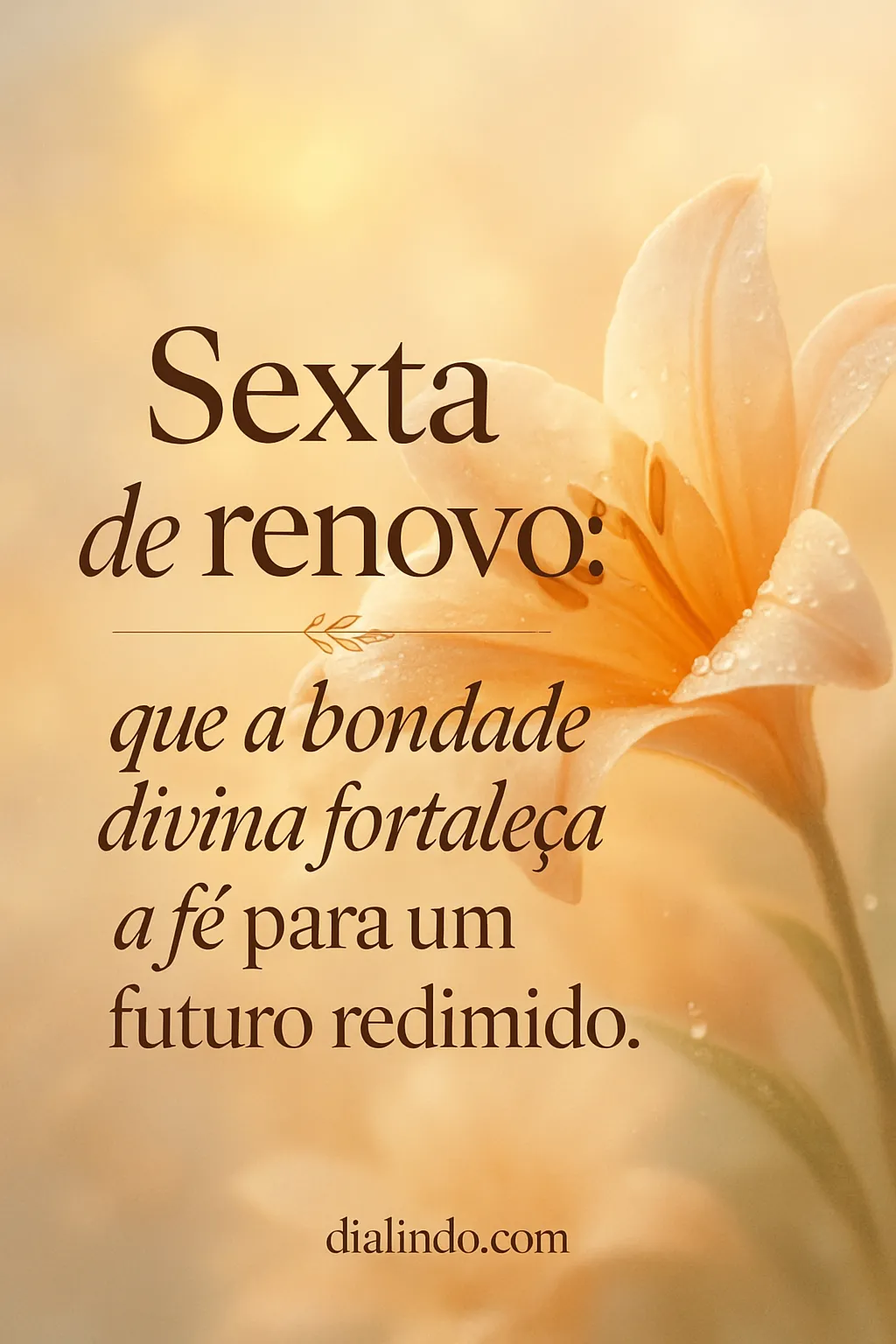 Sexta: Fé Redentora Renovada
