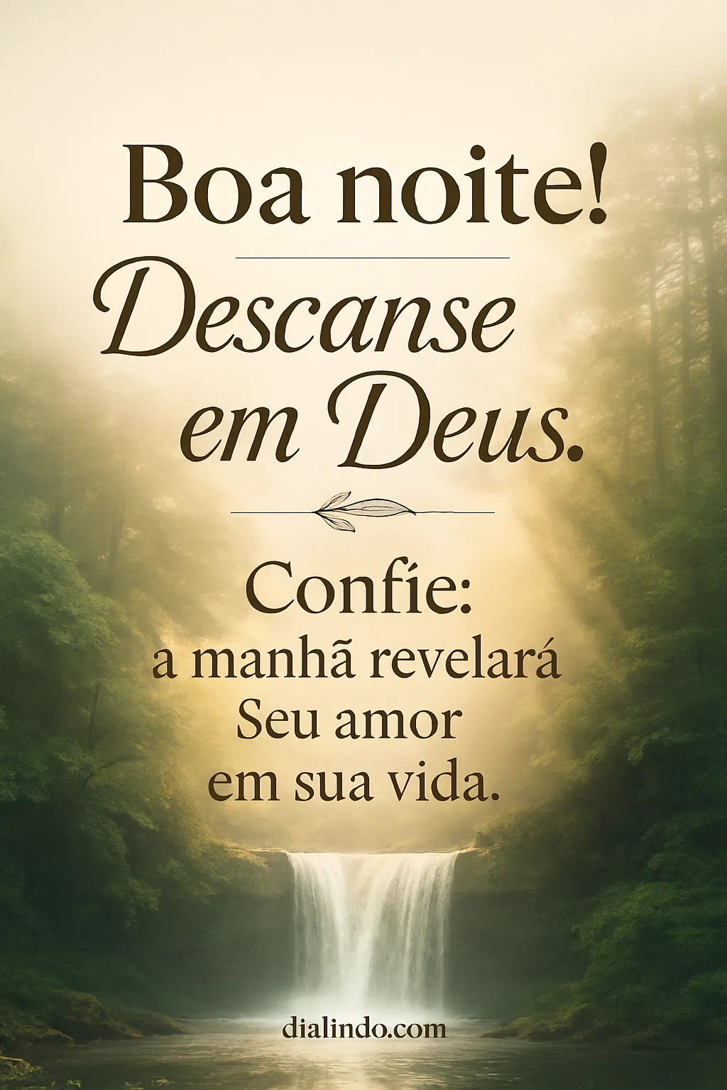 Amanhã, o amor desperta em Deus.