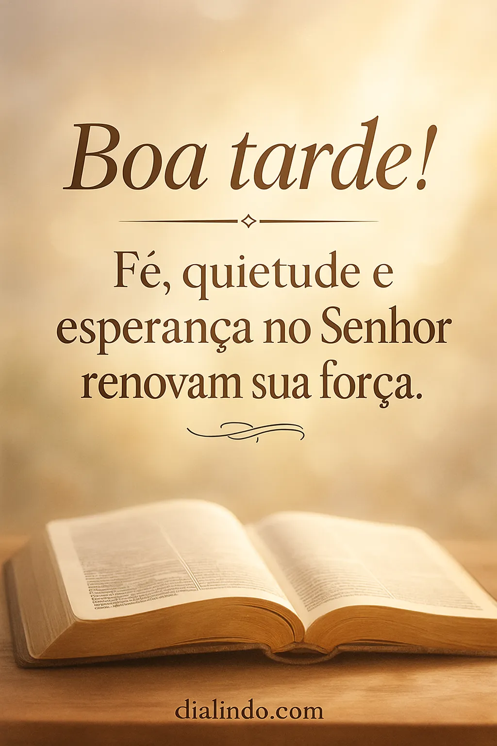 Ânimo sereno: Fé renovadora.