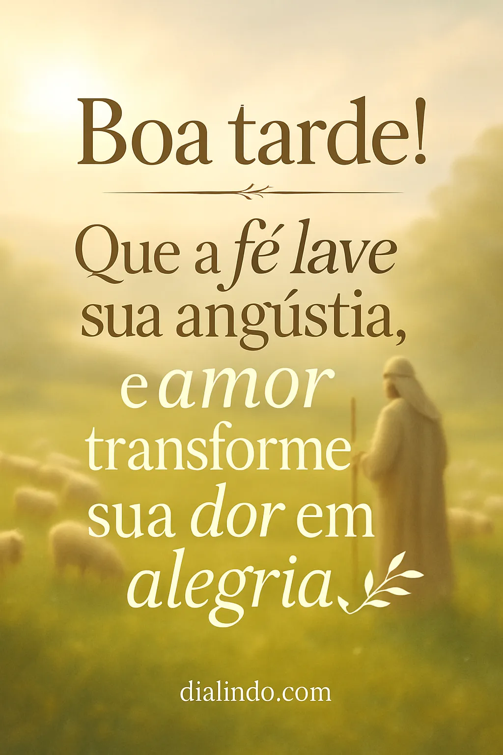 Fé: Lavar, Amar, Alegrar