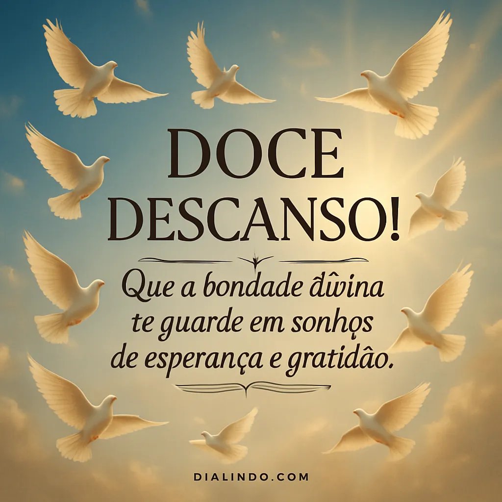 Esperança, gratidão, sono abençoado.